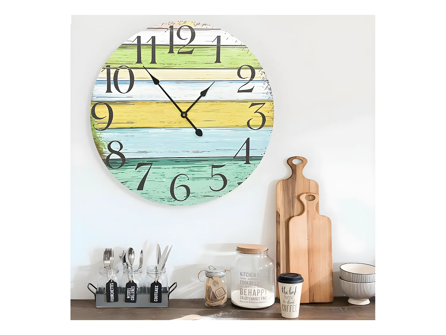 Horloge murale Multicolore 60 cm MDF WVGQ5435
