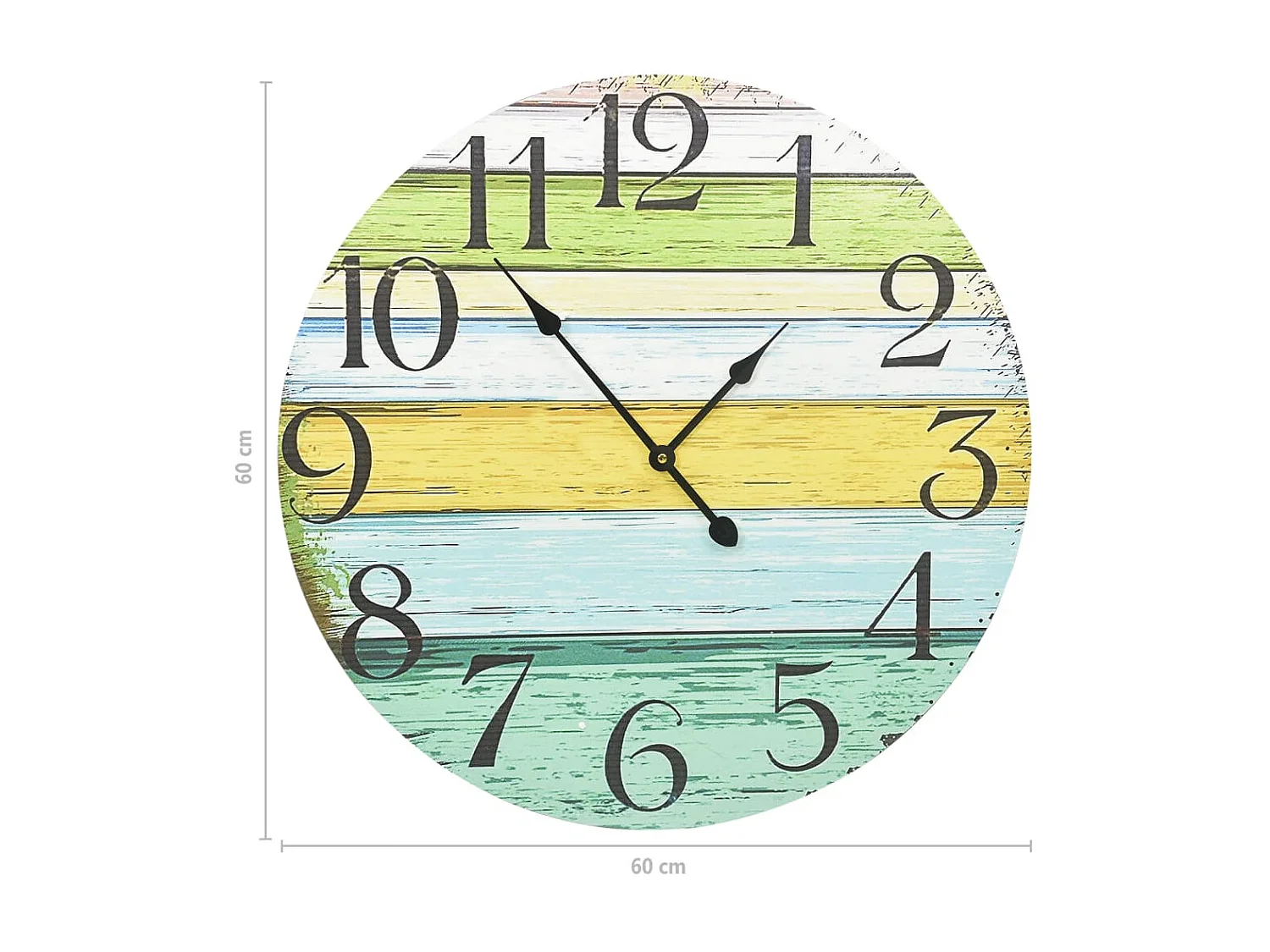 Reloj de pared de MDF multicolor 60 cm ES735100