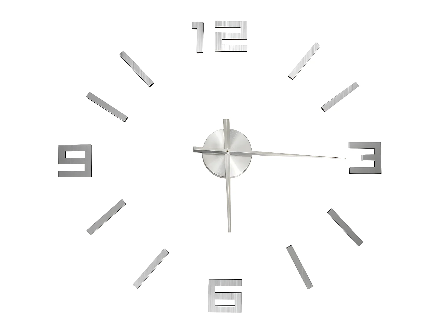 Horloge murale 3D Design moderne Argenté 100 cm XXL WVGQ6921