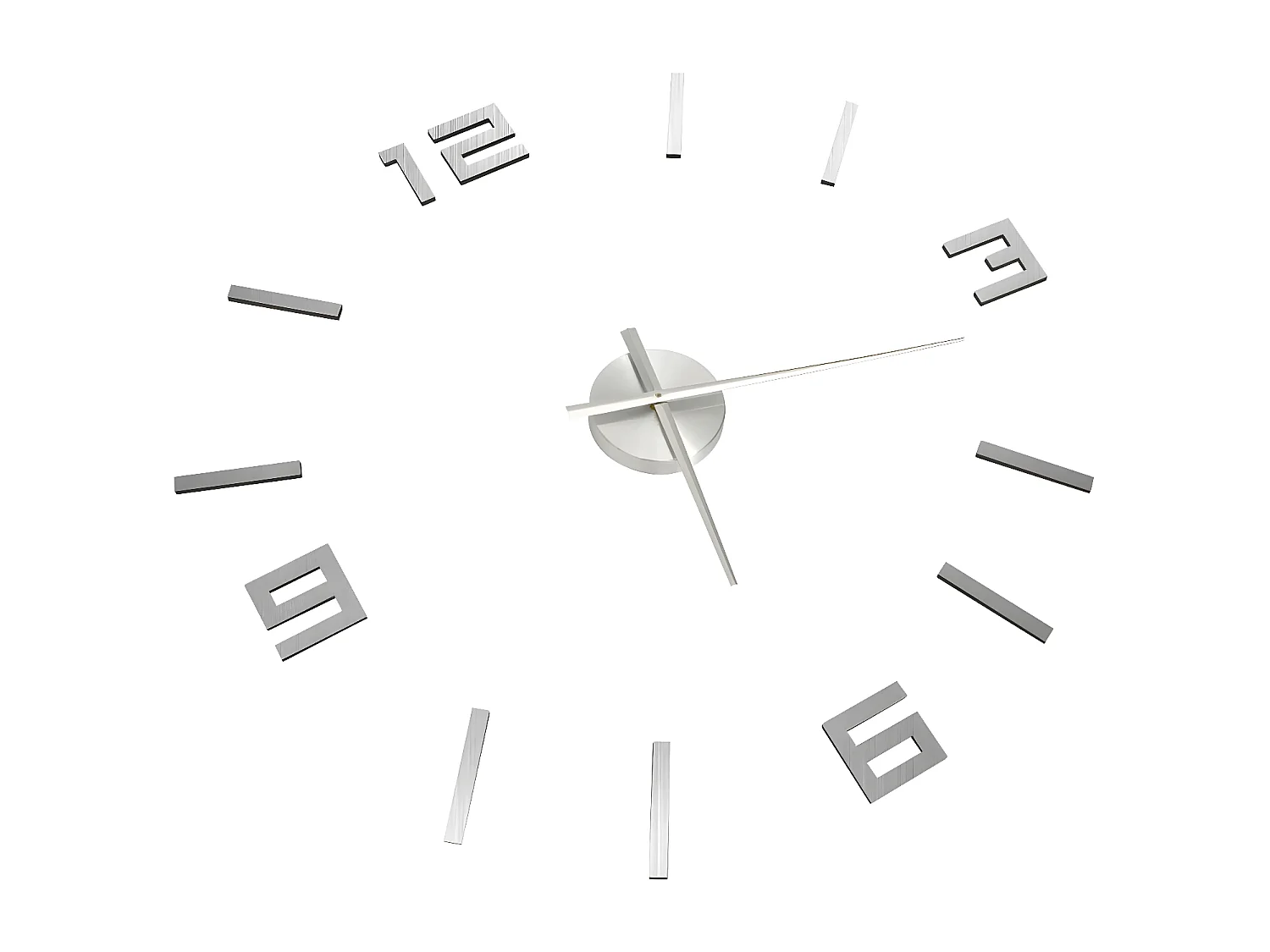 Horloge murale 3D Design moderne Argenté 100 cm XXL WVGQ6921