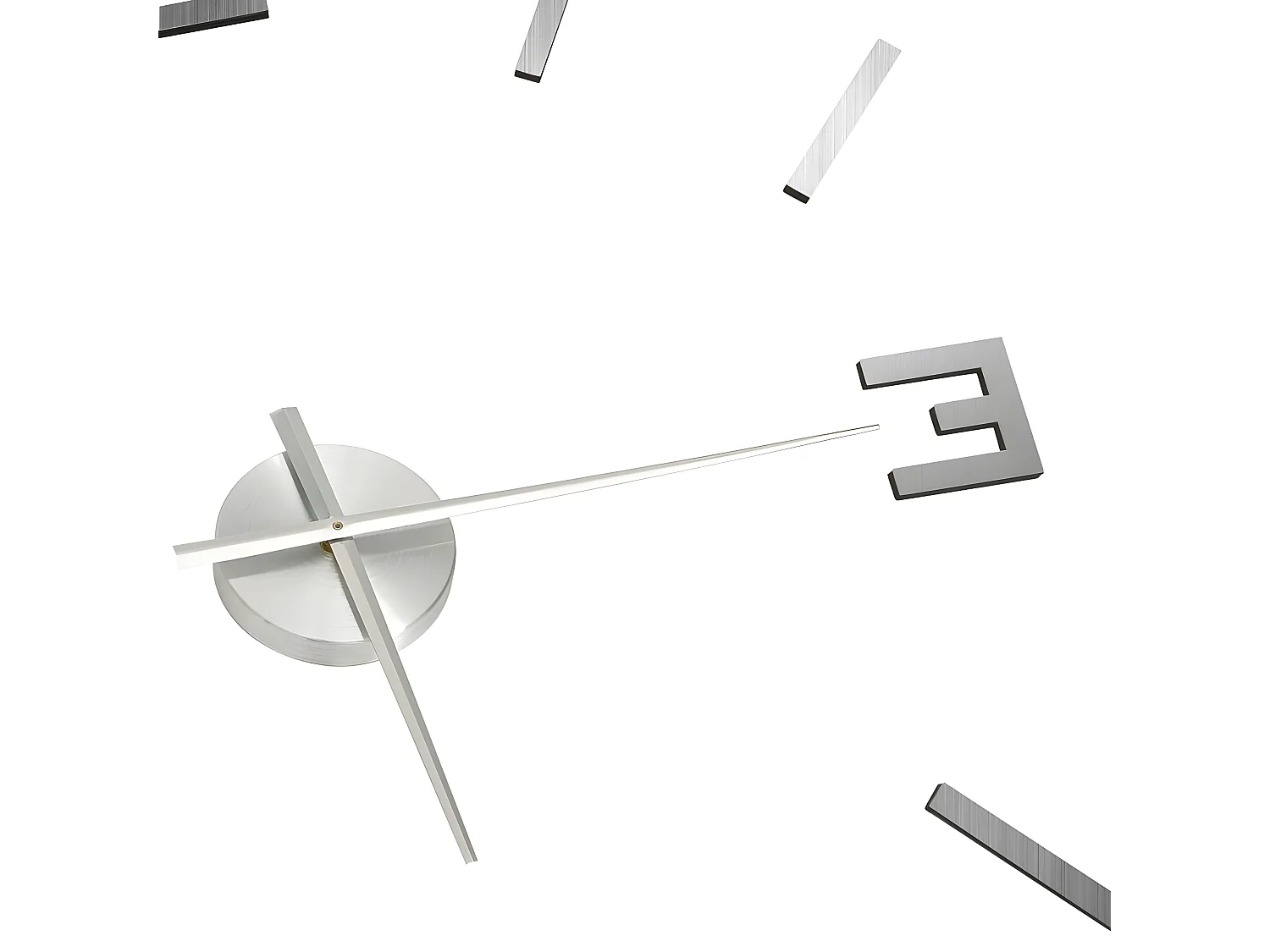 Reloj 3D de pared con diseño moderno plateado 100 cm XXL ES459173