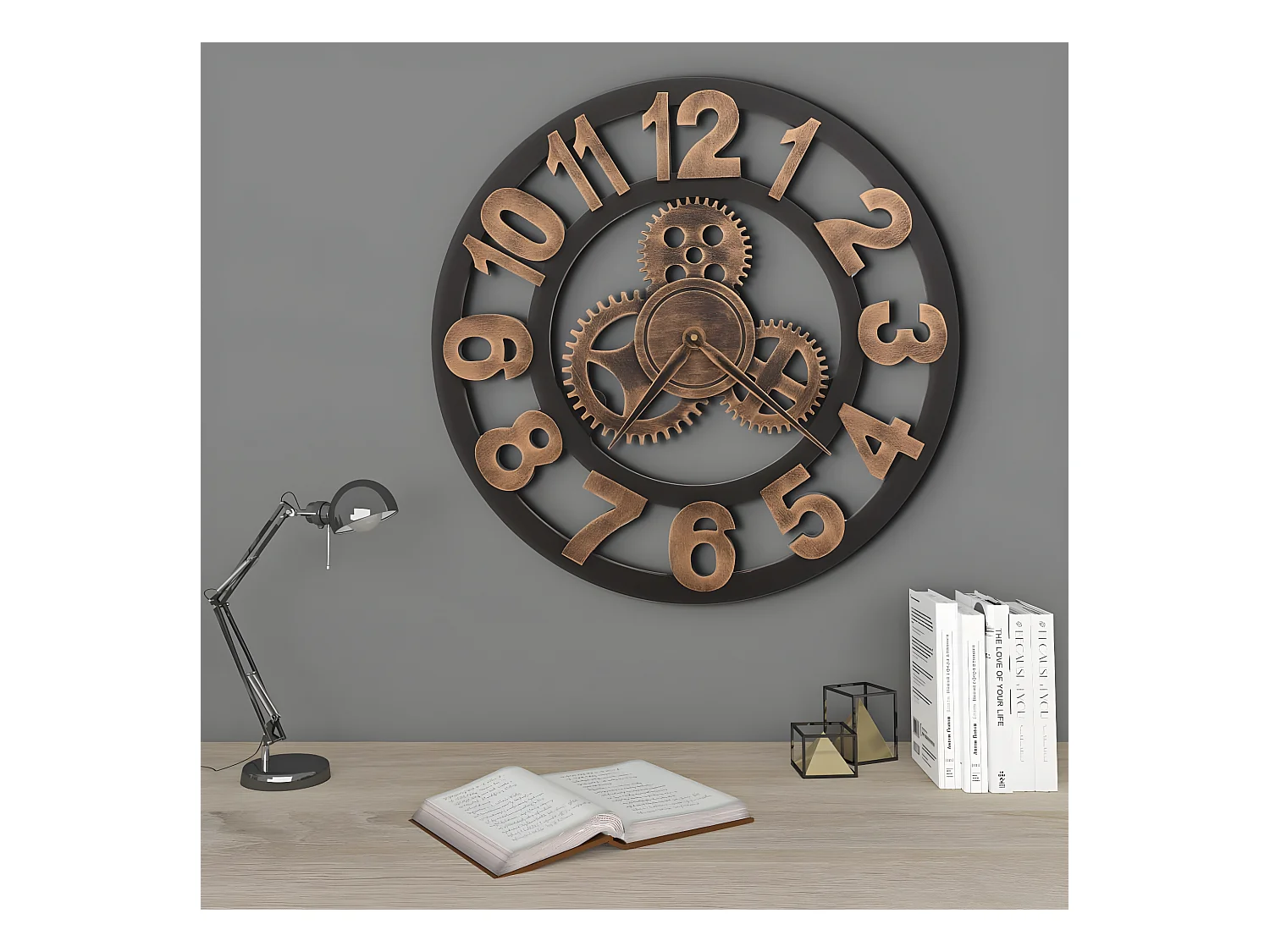 Horloge murale Métal 58 cm Doré et noir WVGQ2822