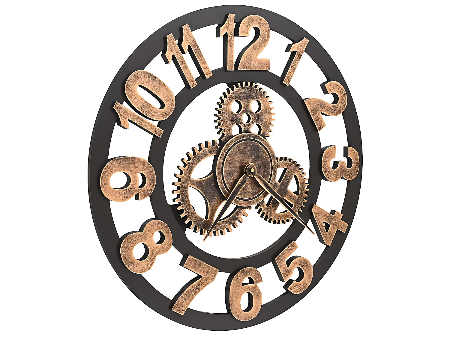 Relógio de parede metal 58 cm dourado e preto PT229269