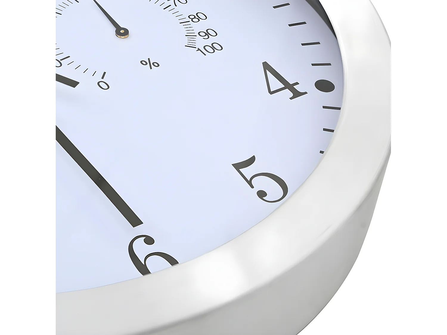 Horloge murale à quartz Hygromètre et thermomètre 30 cm Blanc WVGQ9234