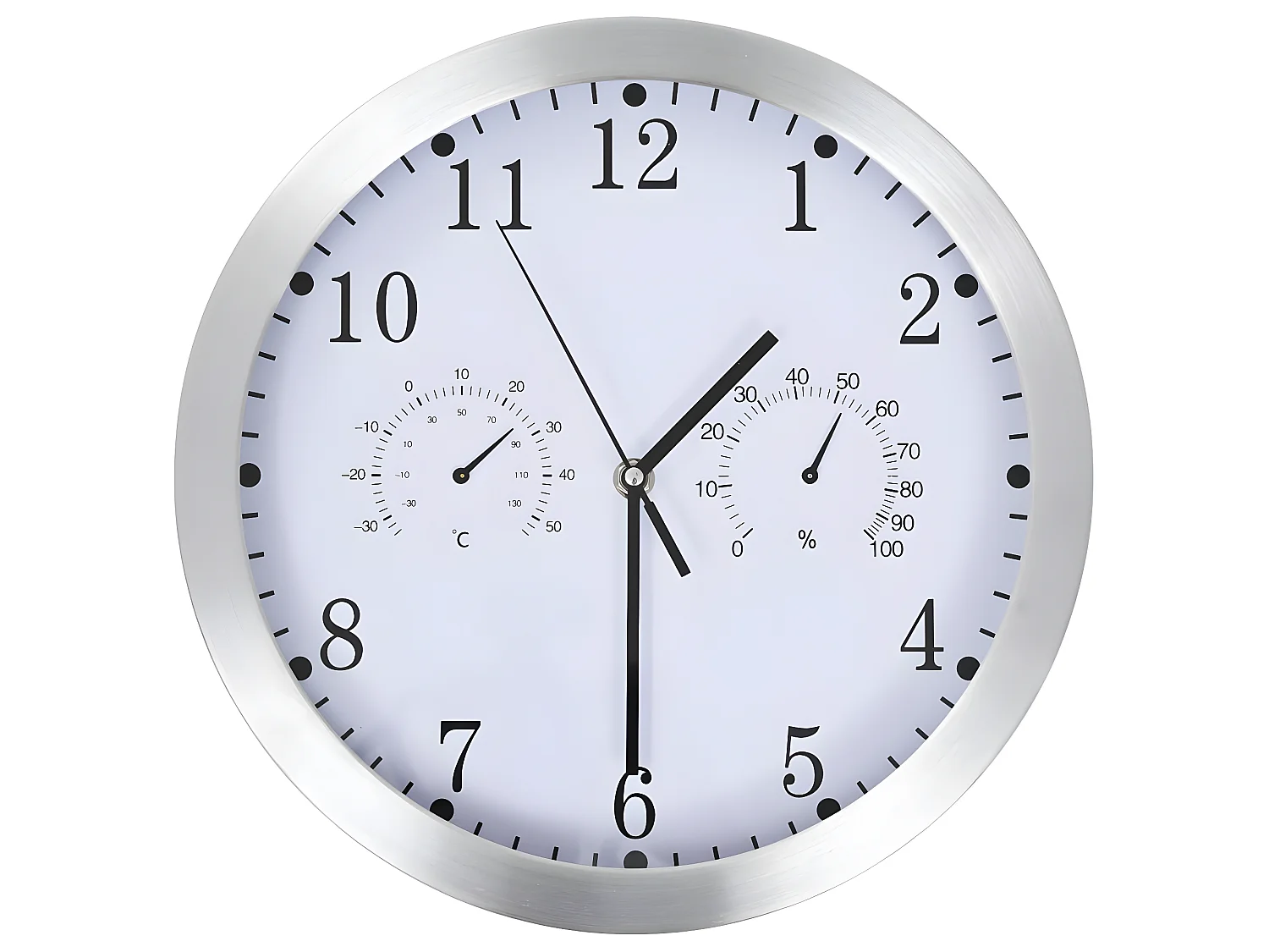 Horloge murale à quartz Hygromètre et thermomètre 30 cm Blanc WVGQ9234