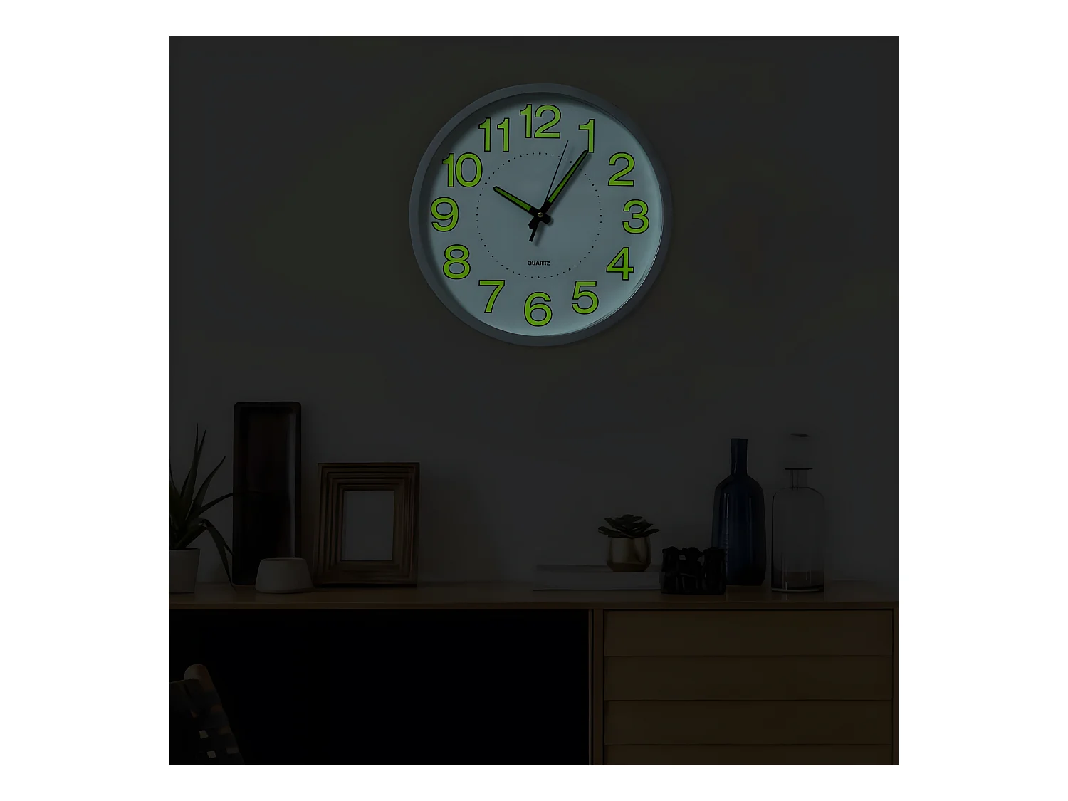 Wandklok lichtgevend 30 cm wit NL696102