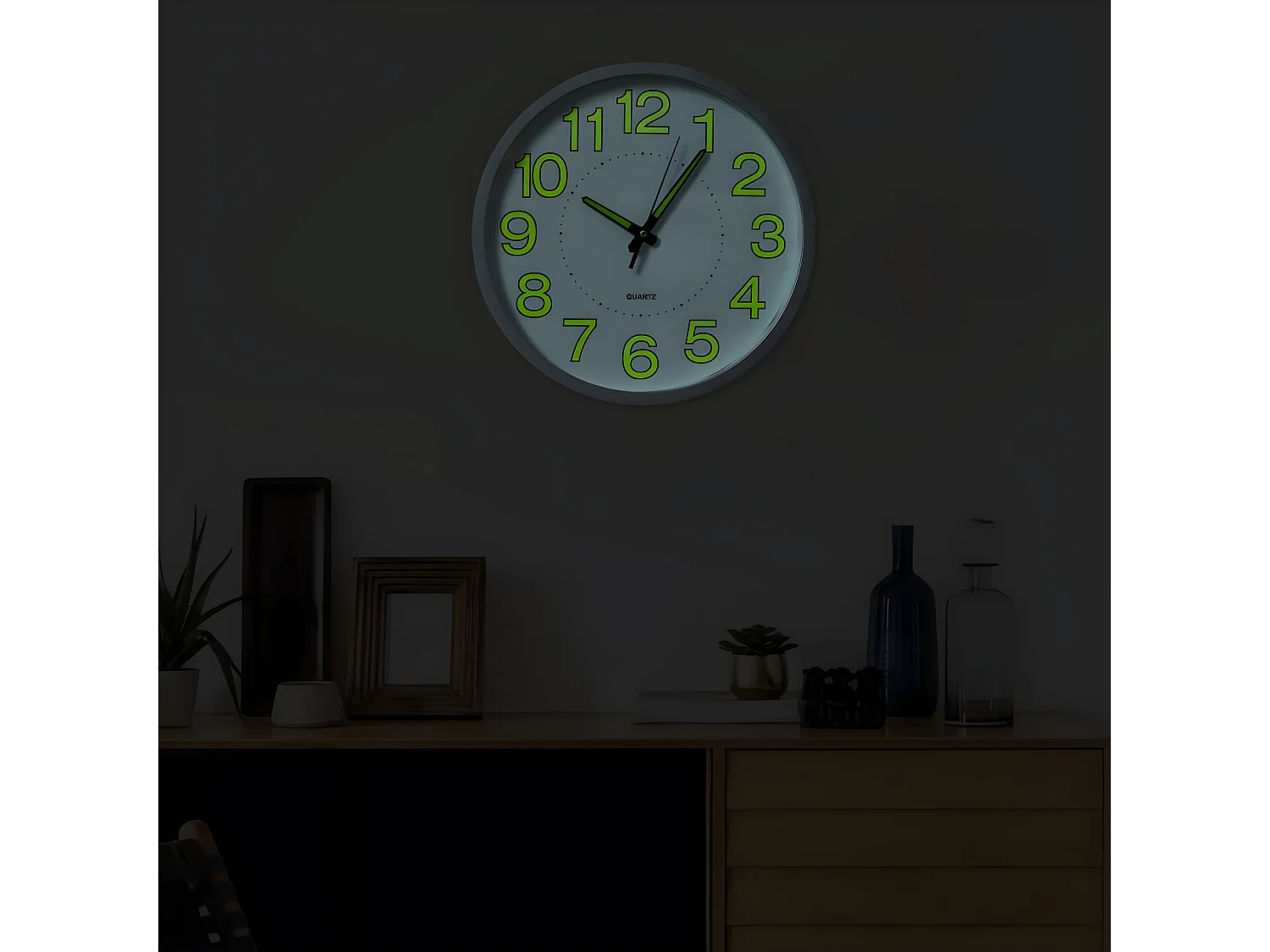 Wandklok lichtgevend 30 cm wit NL696102