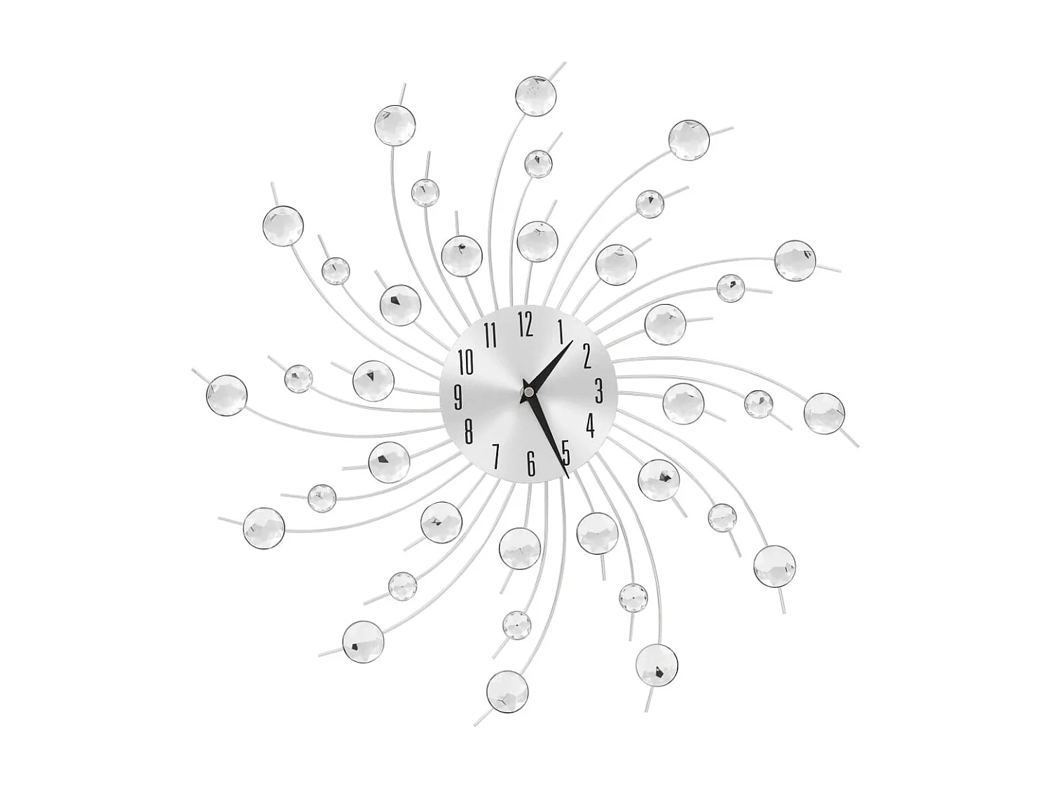 Reloj de pared con movimiento de cuarzo 50 cm plateado ES855022