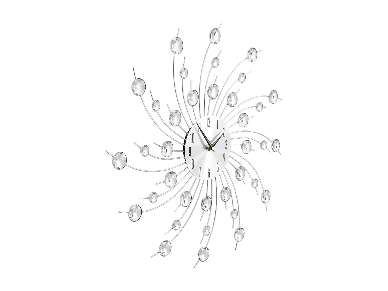 Reloj de pared con movimiento de cuarzo 50 cm plateado ES855022