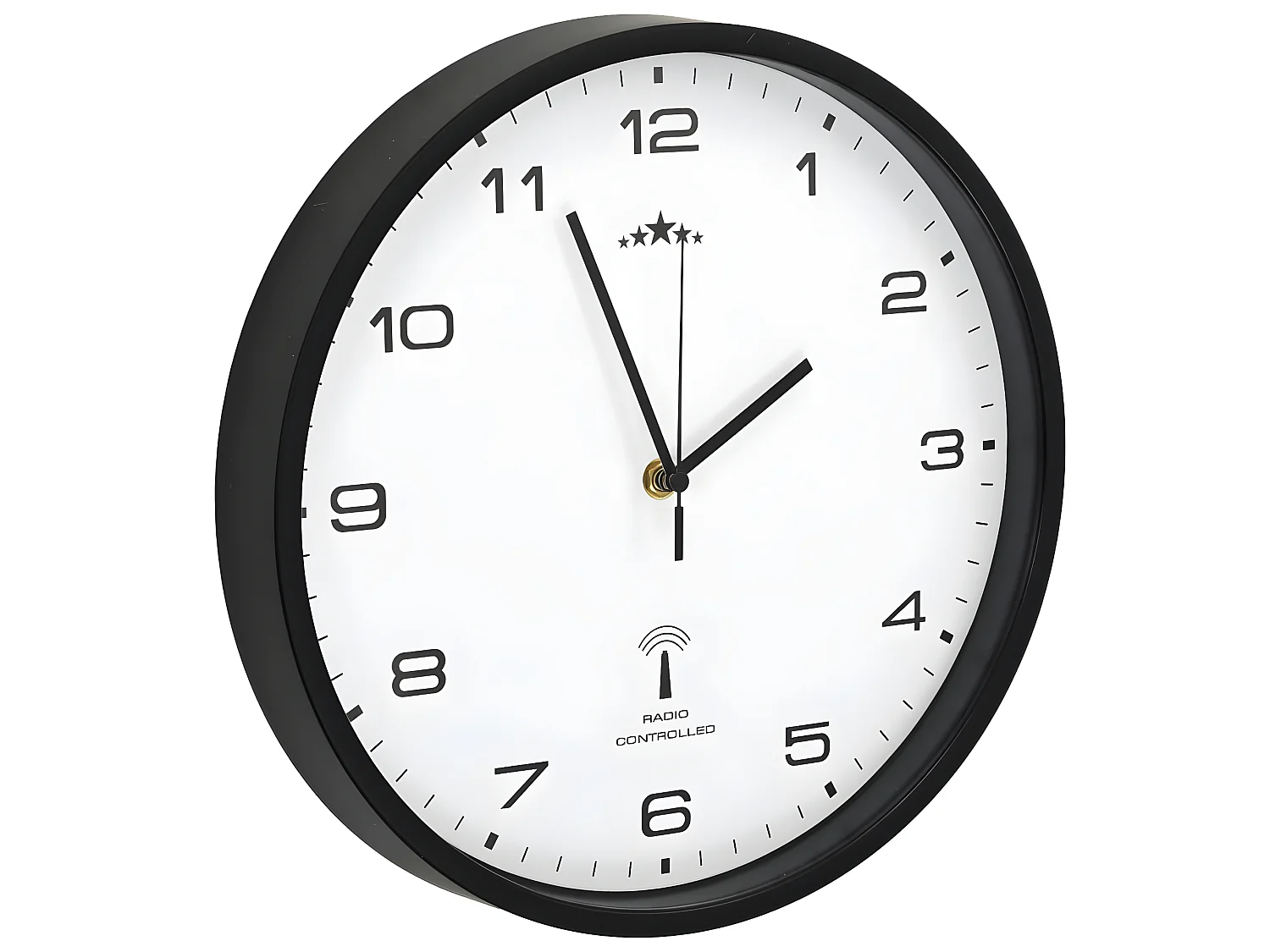 Wandklok met quartz uurwerk radiogestuurd 31 cm wit en zwart NL167109