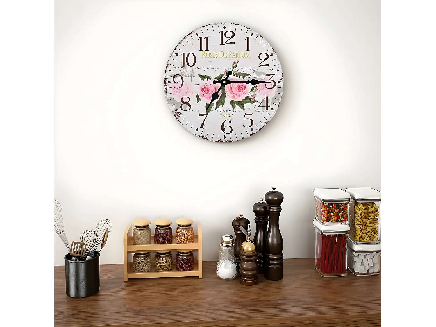 Horloge murale vintage Fleur 30 cm WVGQ2172
