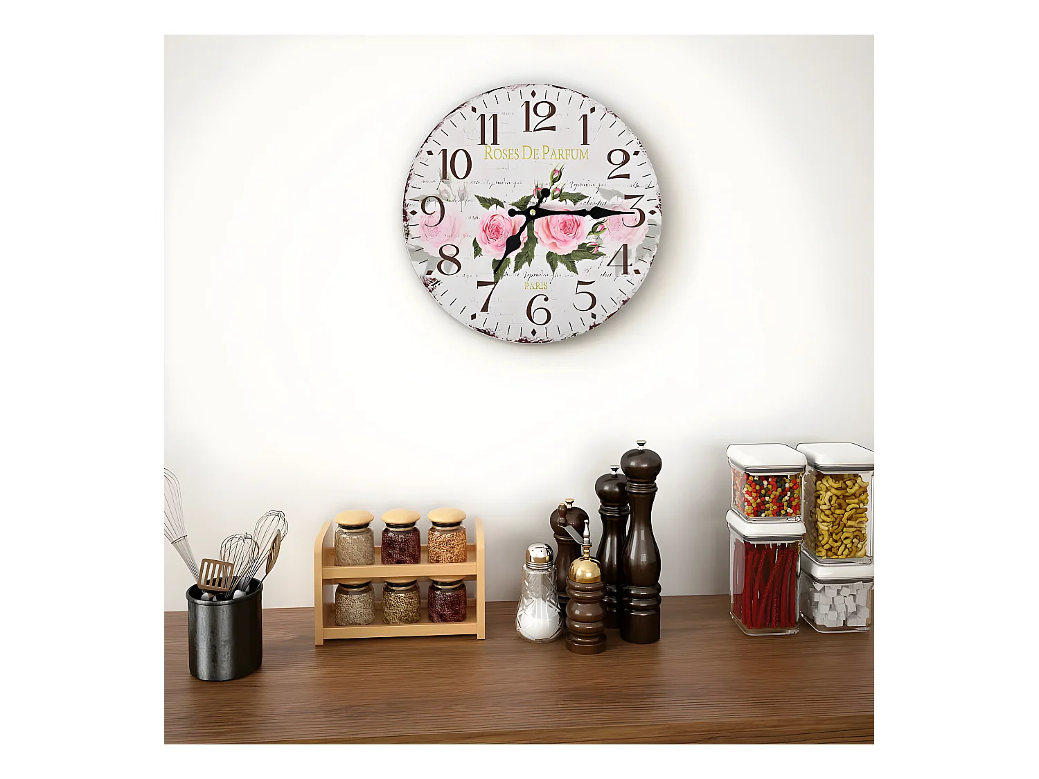 Horloge murale vintage Fleur 30 cm WVGQ2172