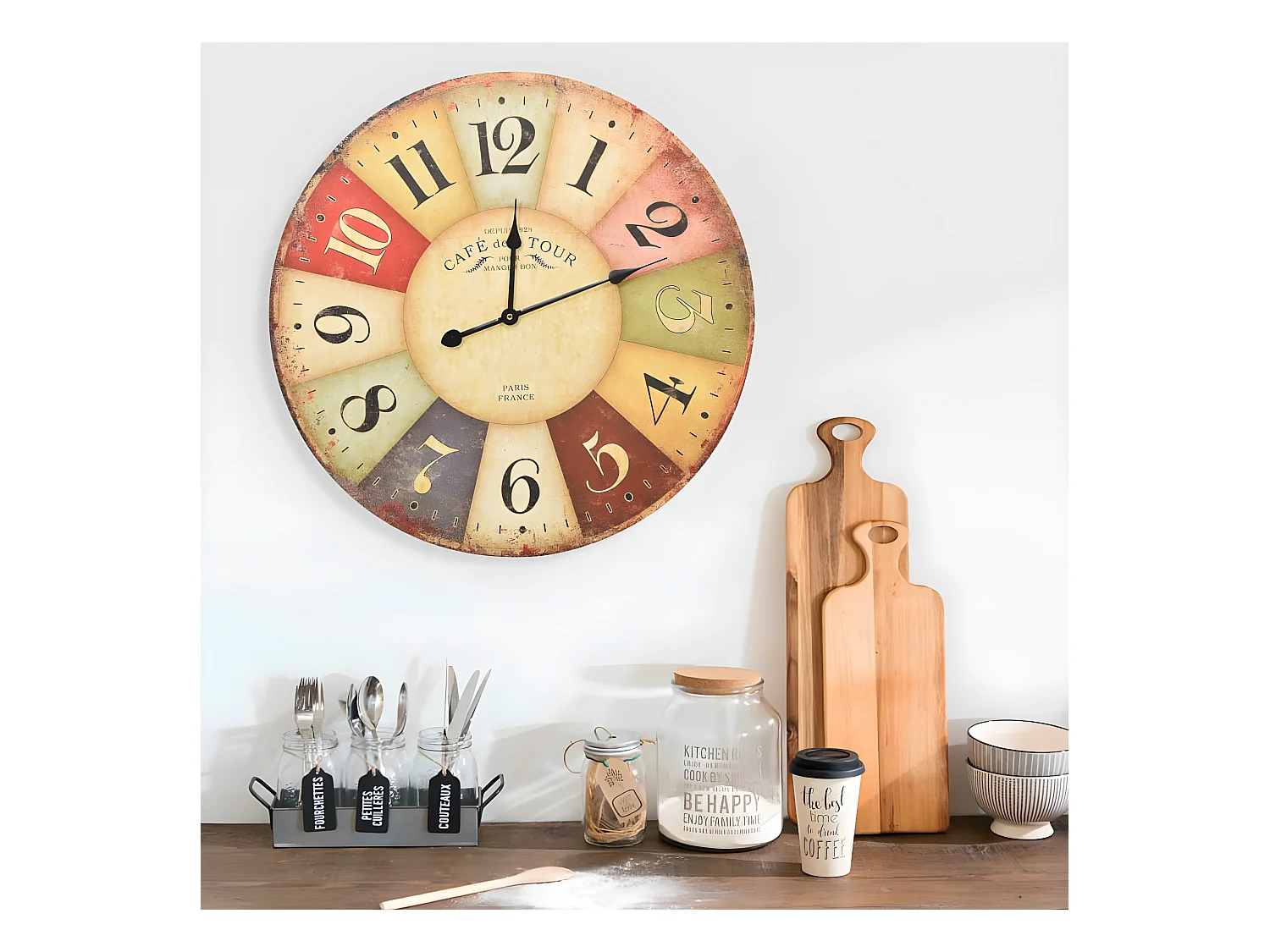 Horloge murale vintage Colorée 60 cm WVGQ6440