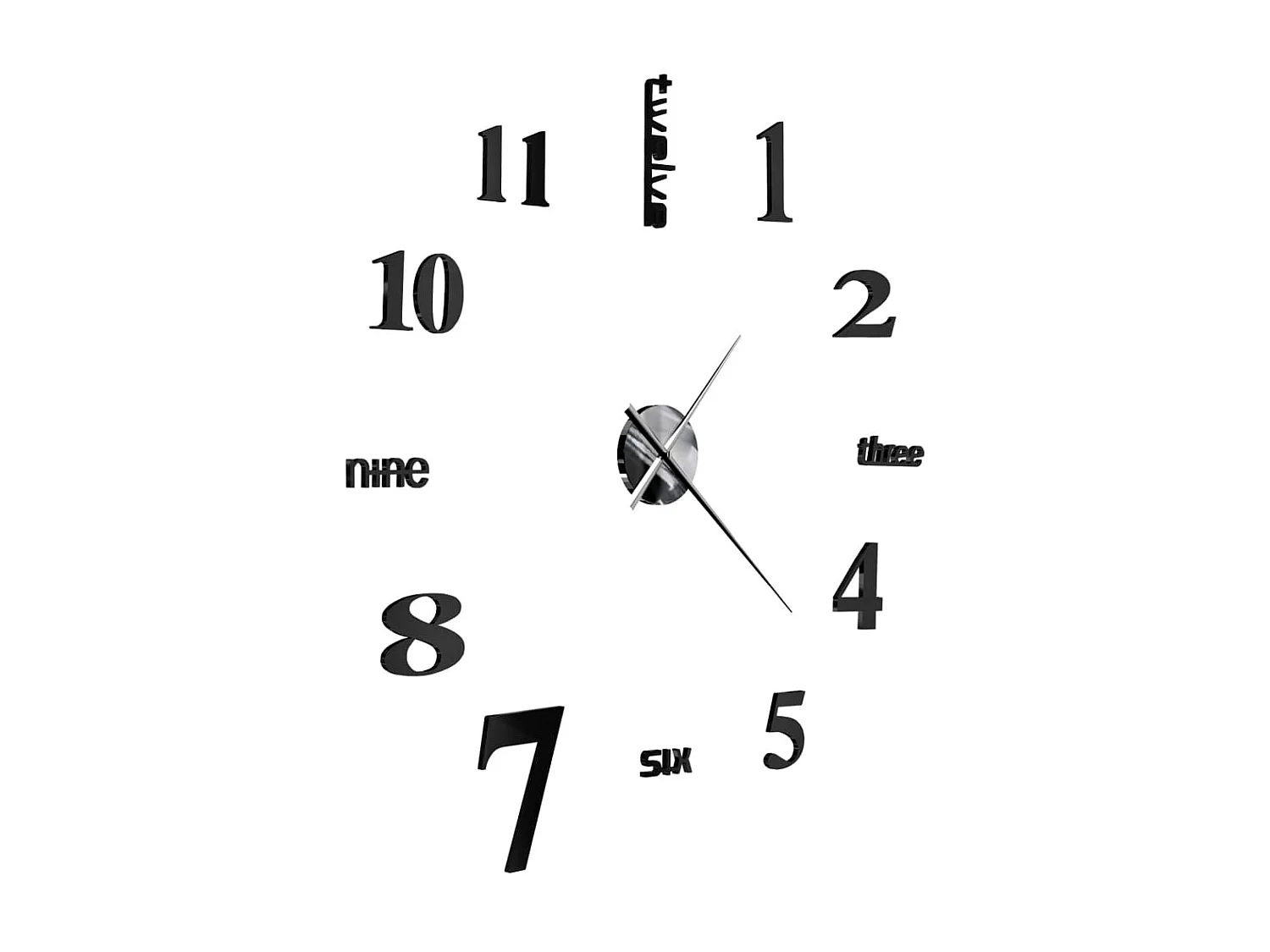 Horloge murale 3D Design moderne 100 cm XXL Noir WVGQ7833