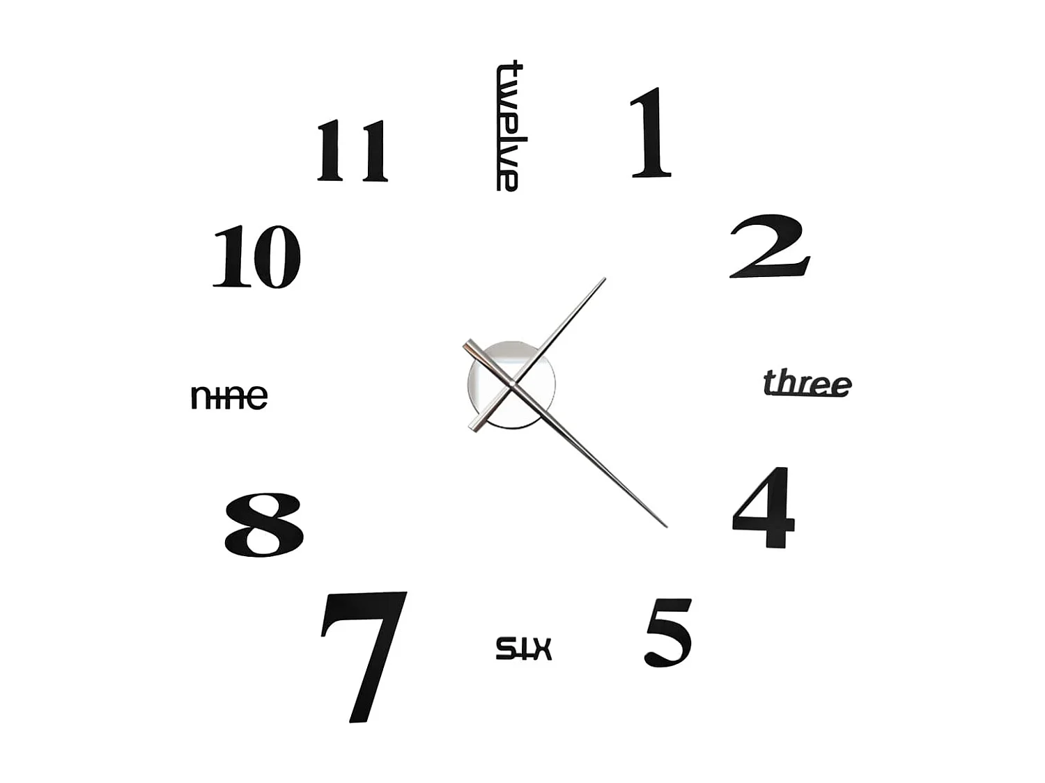 Horloge murale 3D Design moderne 100 cm XXL Noir WVGQ7833