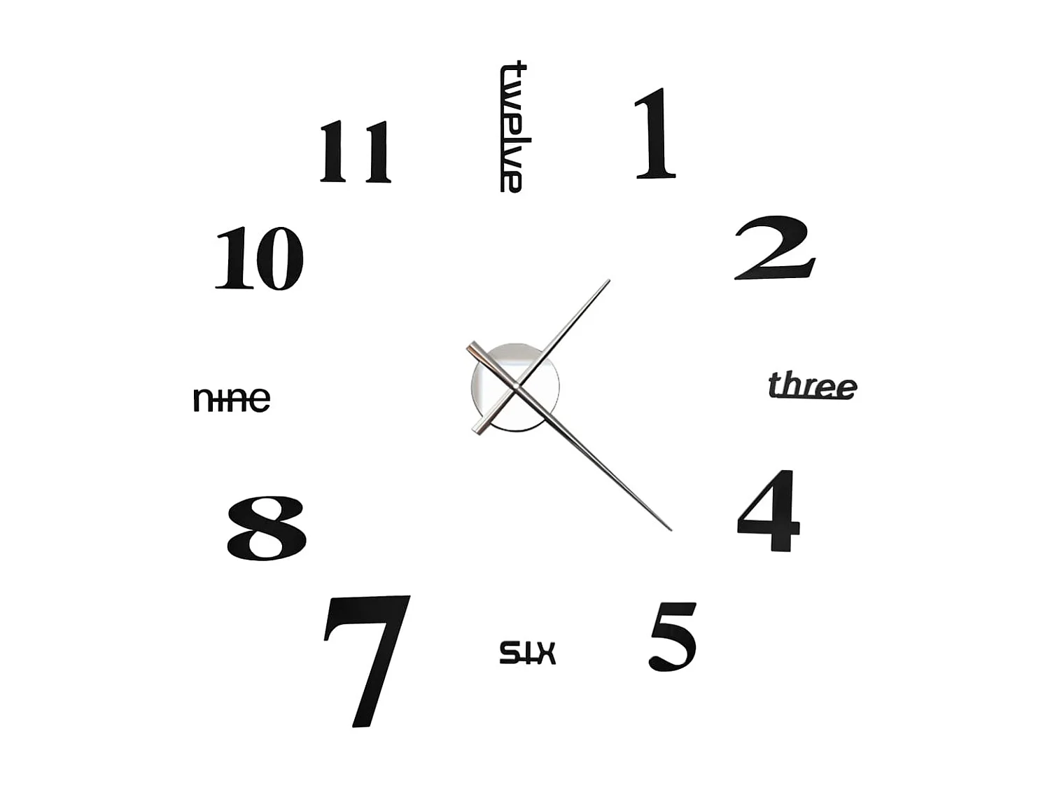 Reloj 3D de pared con diseño moderno 100 cm XXL negro ES648634