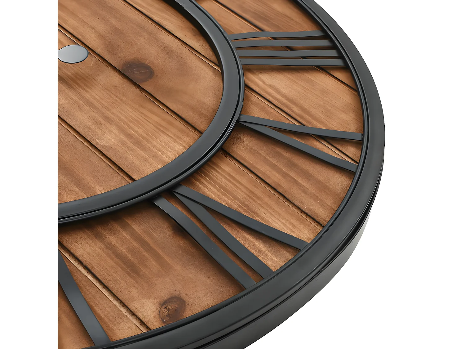 Horloge murale vintage à quartz Bois et métal 60 cm XXL WVGQ9447