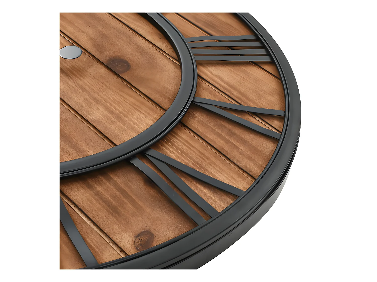 Reloj de pared vintage movimiento cuarzo madera metal 60 cm XXL ES413888