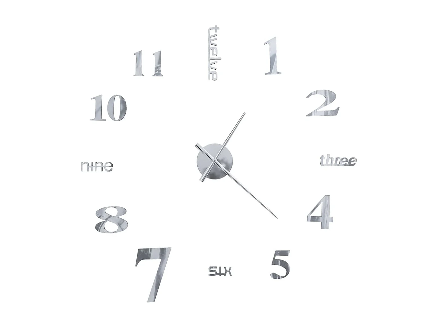 Horloge murale 3D Design moderne 100 cm XXL Argenté WVGQ8308