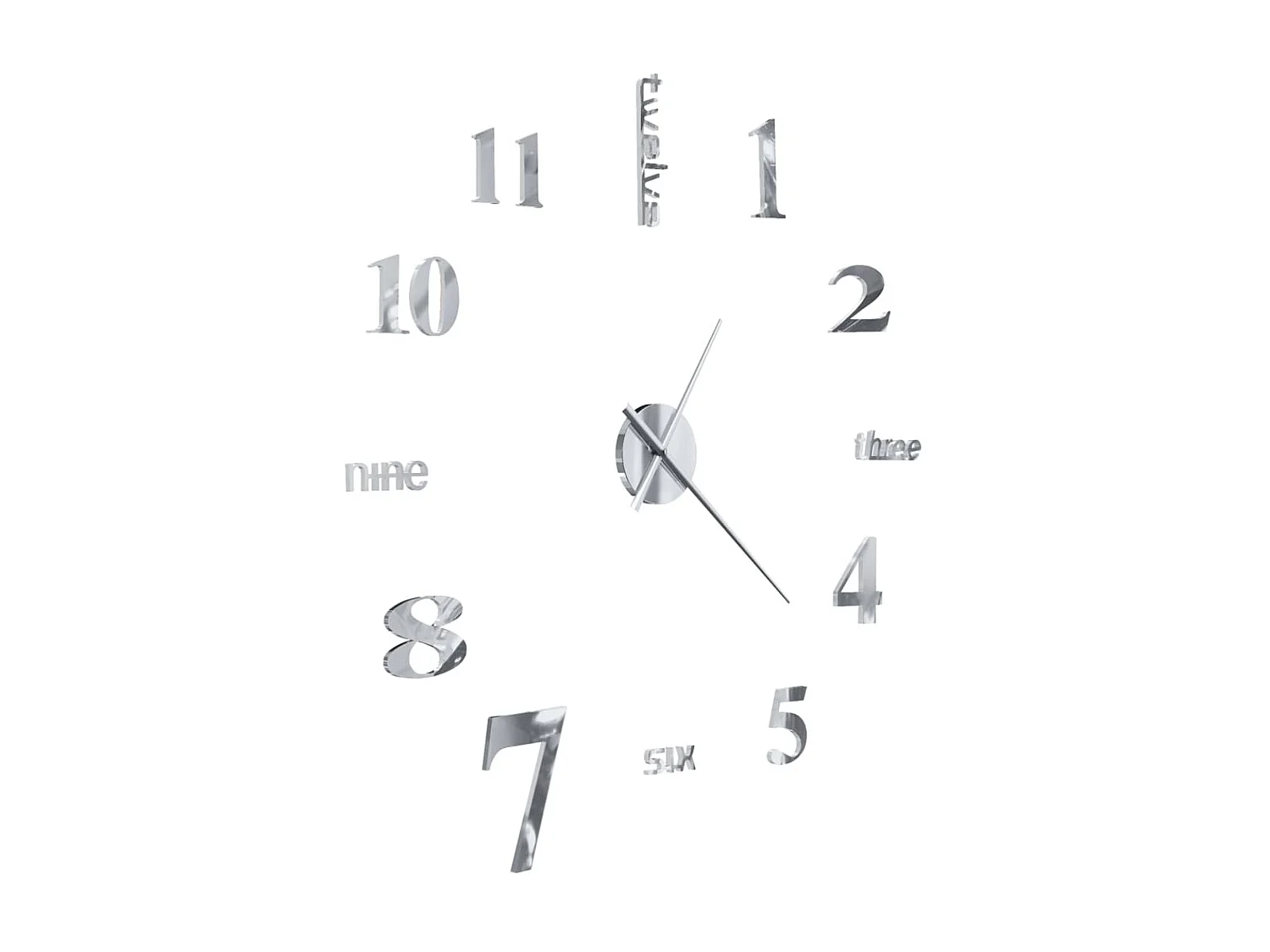 Horloge murale 3D Design moderne 100 cm XXL Argenté WVGQ8308