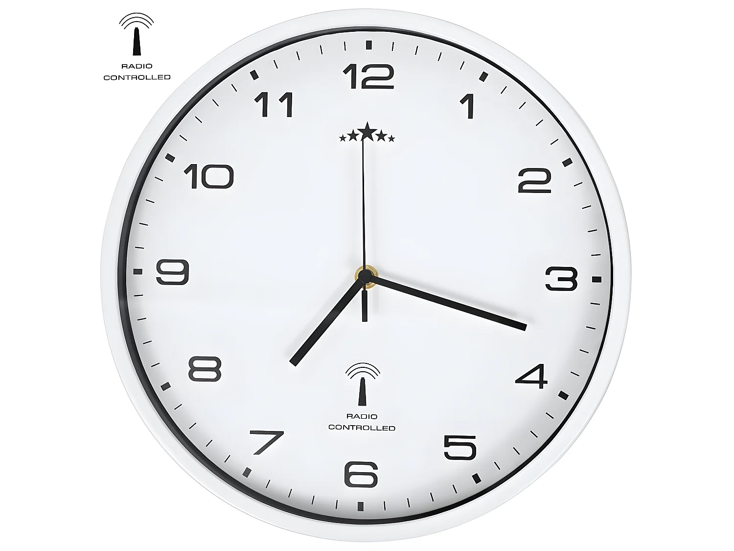 Wandklok met quartz uurwerk radiogestuurd 31 cm wit NL210282