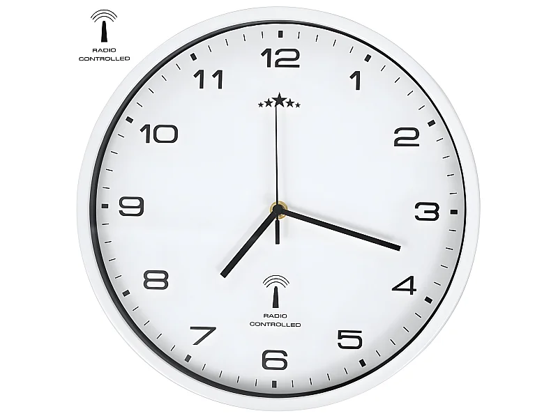 Wandklok met quartz uurwerk radiogestuurd 31 cm wit NL210282