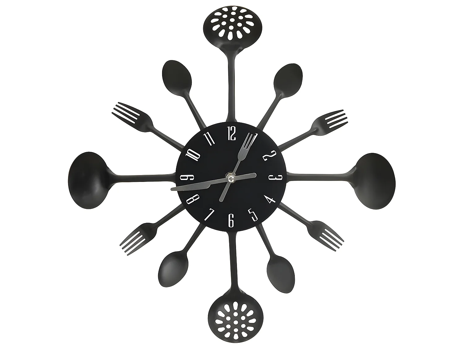 Horloge murale et cuillère avec fourchette Noir 40 cm Aluminium WVGQ3553