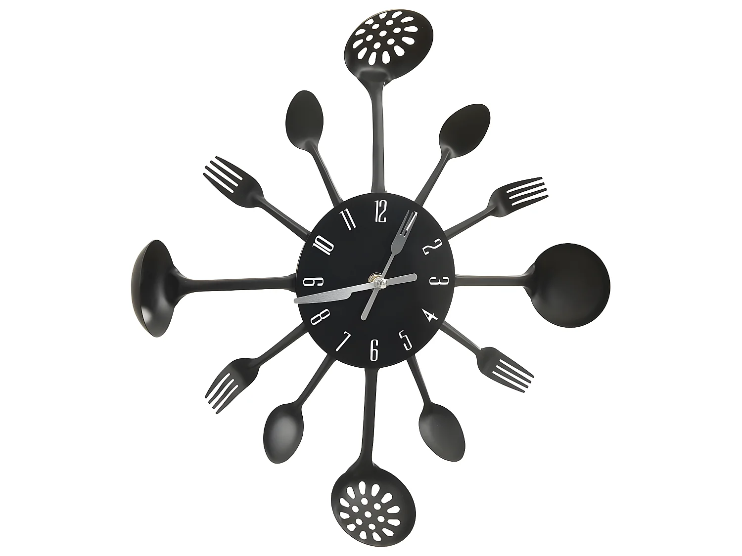 Horloge murale et cuillère avec fourchette Noir 40 cm Aluminium WVGQ3553