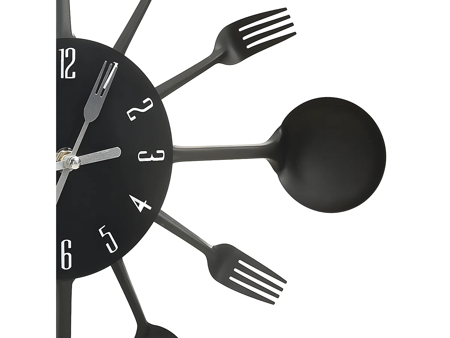 Horloge murale et cuillère avec fourchette Noir 40 cm Aluminium WVGQ3553