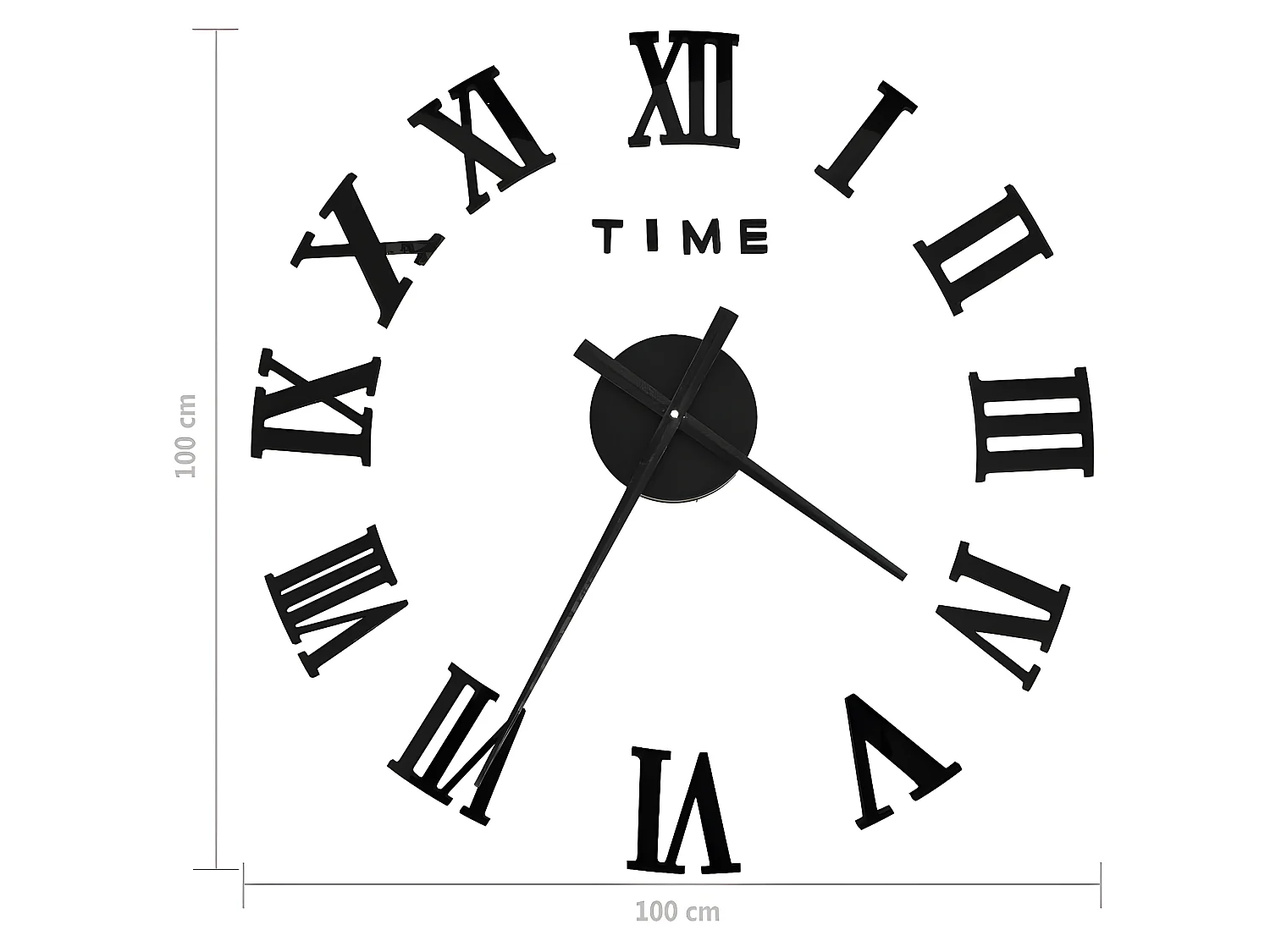 Horloge murale 3D Design moderne Noir 100 cm XXL WVGQ2227
