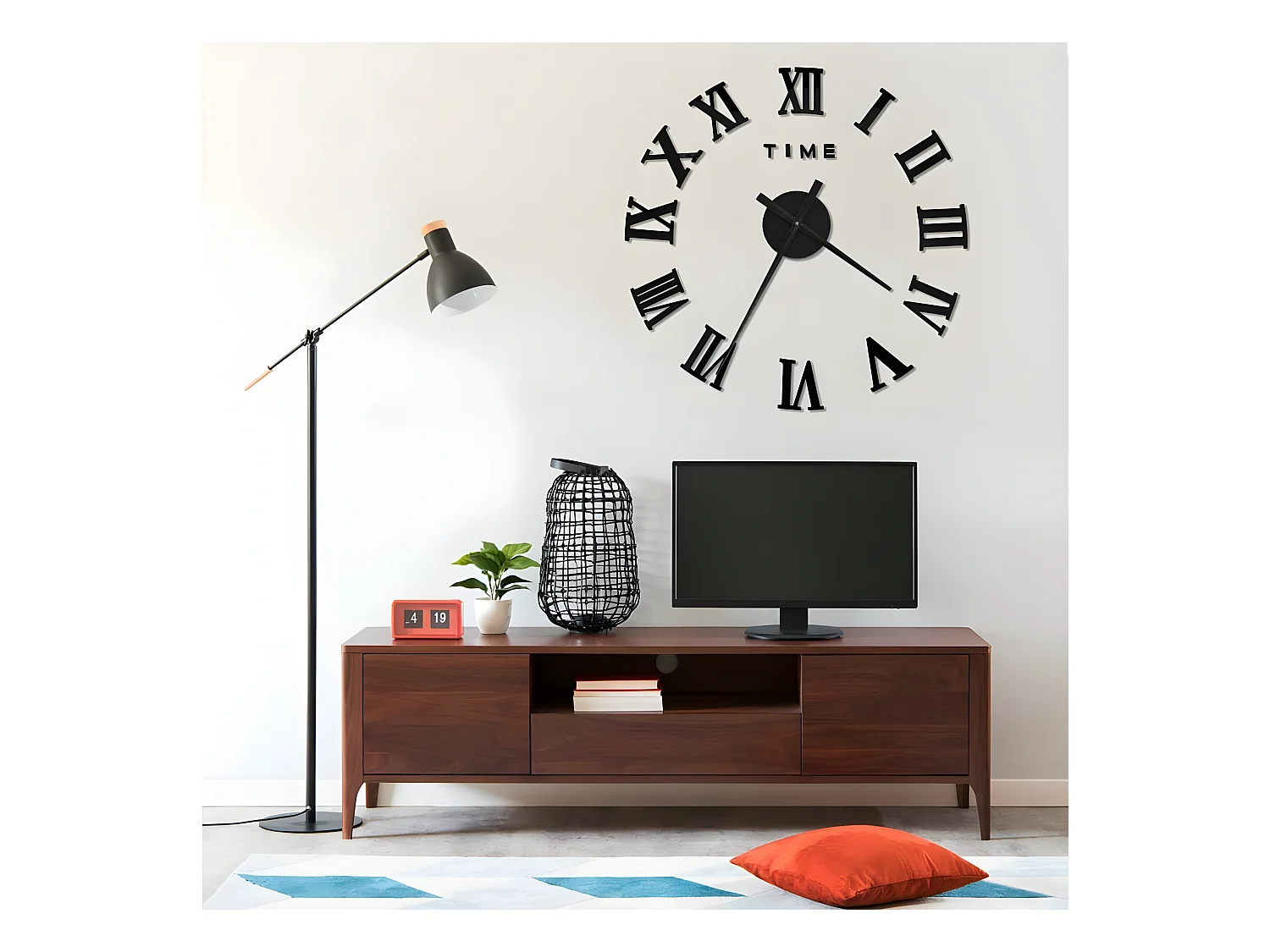 Horloge murale 3D Design moderne Noir 100 cm XXL WVGQ2227