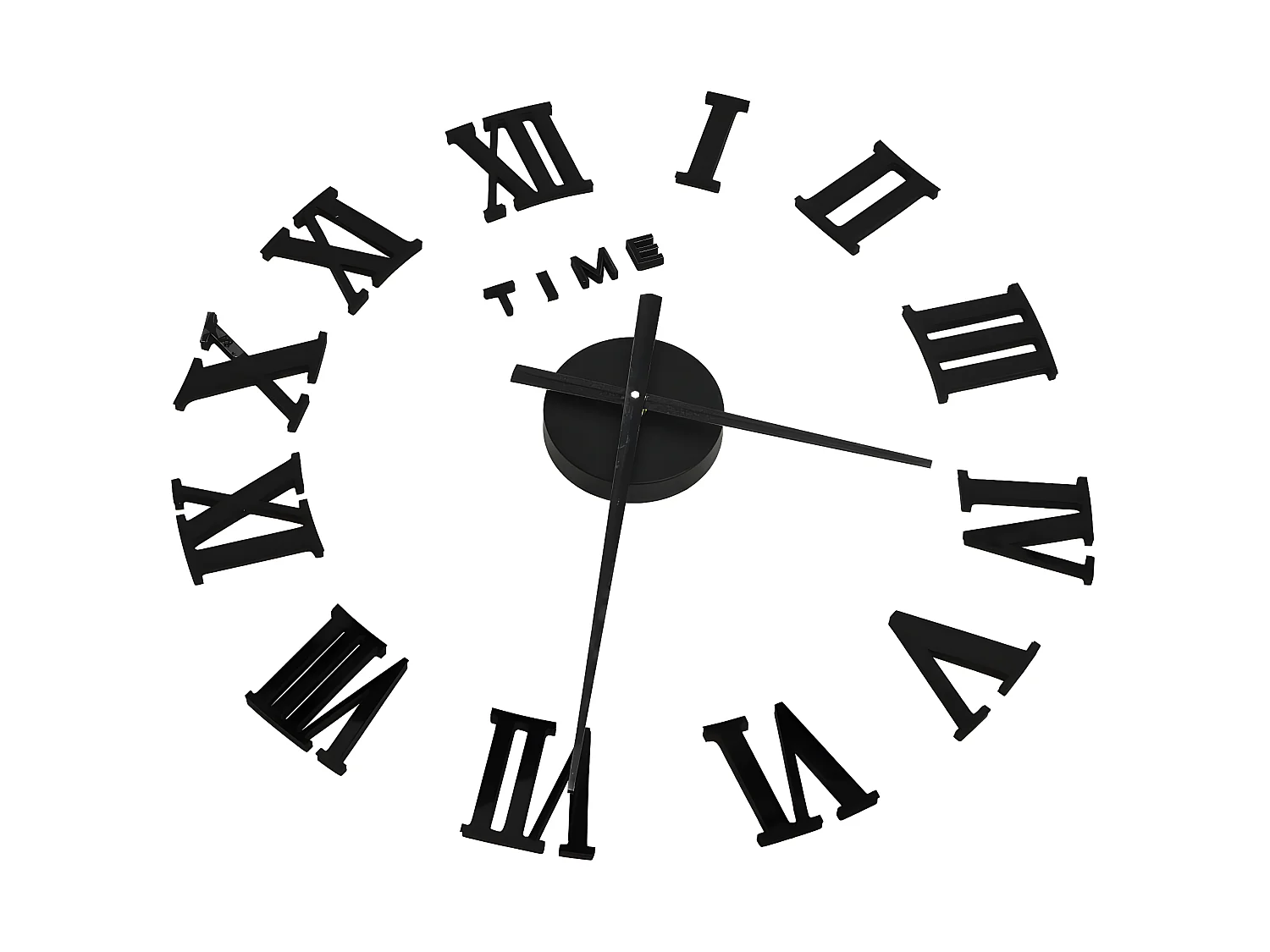 3D-wandklok modern XXL 100 cm zwart NL607432