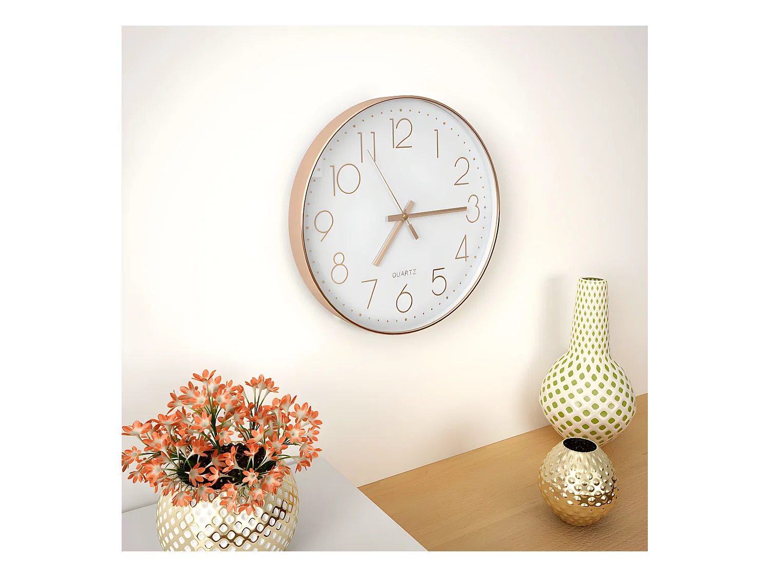 Horloge murale 30 cm Or rosé WVGQ3148