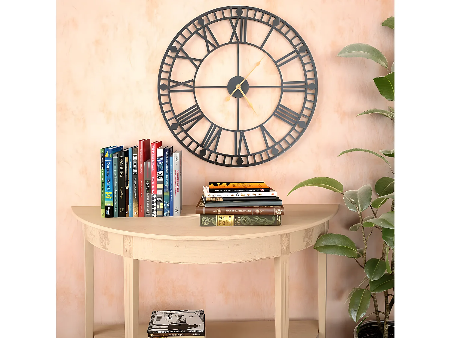 Horloge murale vintage avec mouvement à quartz Métal 60 cm XXL WVGQ4490