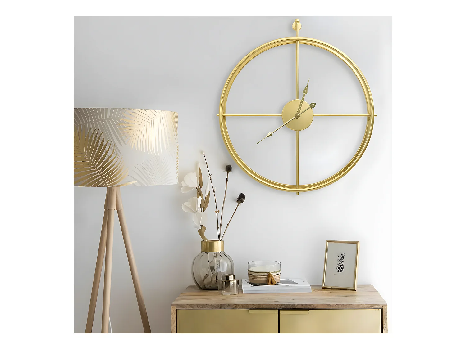 Horloge murale Doré 52 cm Fer WVGQ1515