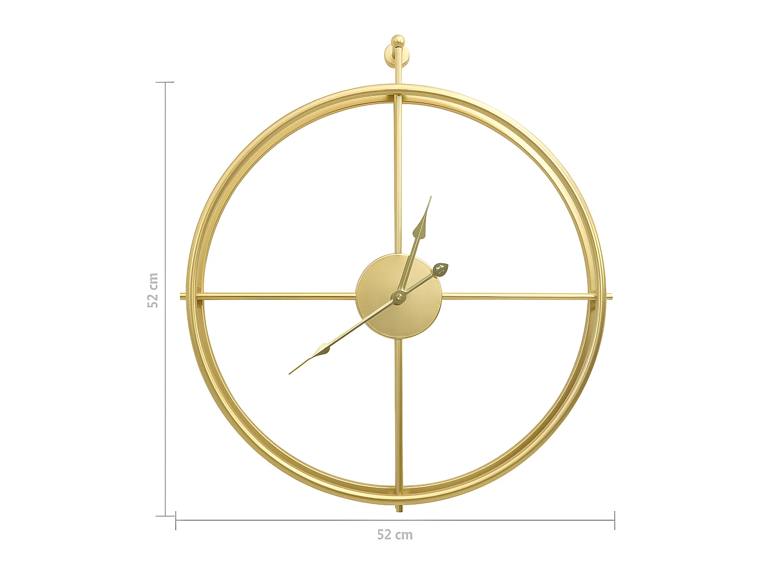 Reloj de pared de hierro dorado 52 cm ES516763