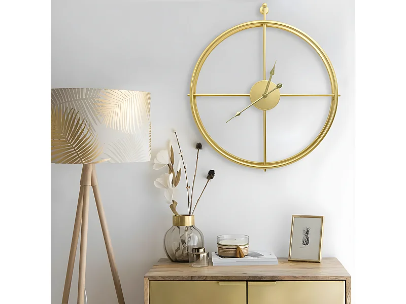 Wandklok 52 cm ijzer goudkleurig NL923678