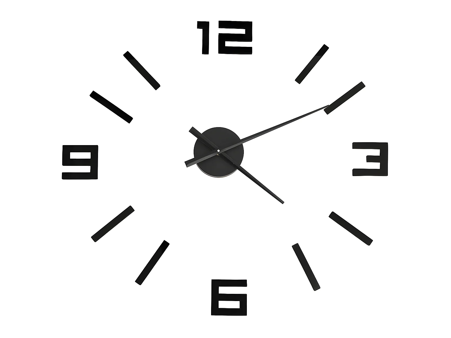 Horloge murale 3D Design moderne Noir 100 cm XXL WVGQ9836