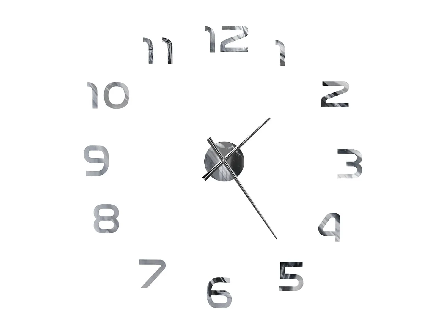 Horloge murale 3D Design moderne 100 cm XXL Argenté WVGQ9390