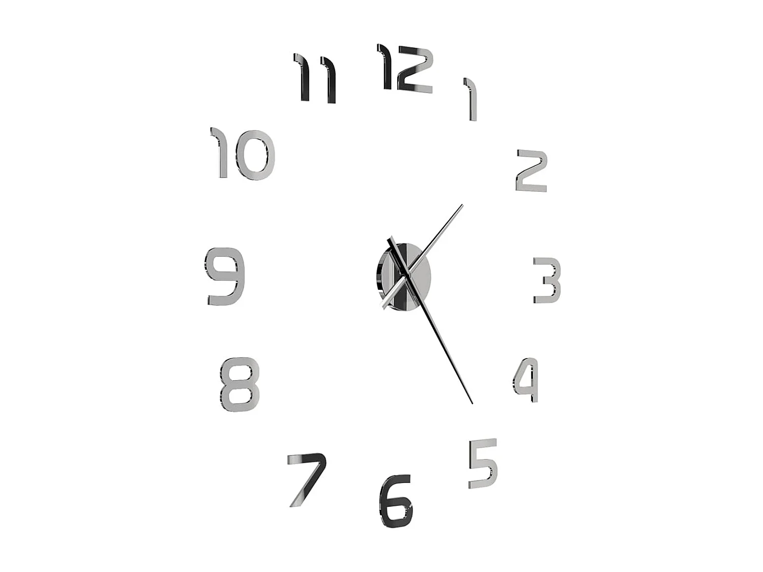 Horloge murale 3D Design moderne 100 cm XXL Argenté WVGQ9390