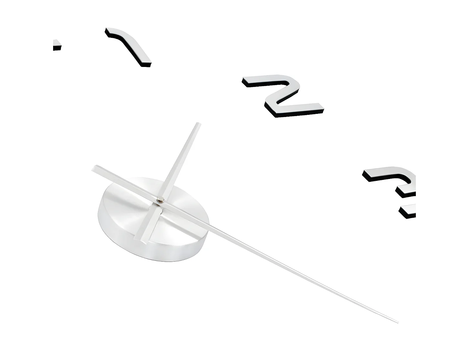 3D-wandklok 100 cm XXL modern zilverkleurig NL897912