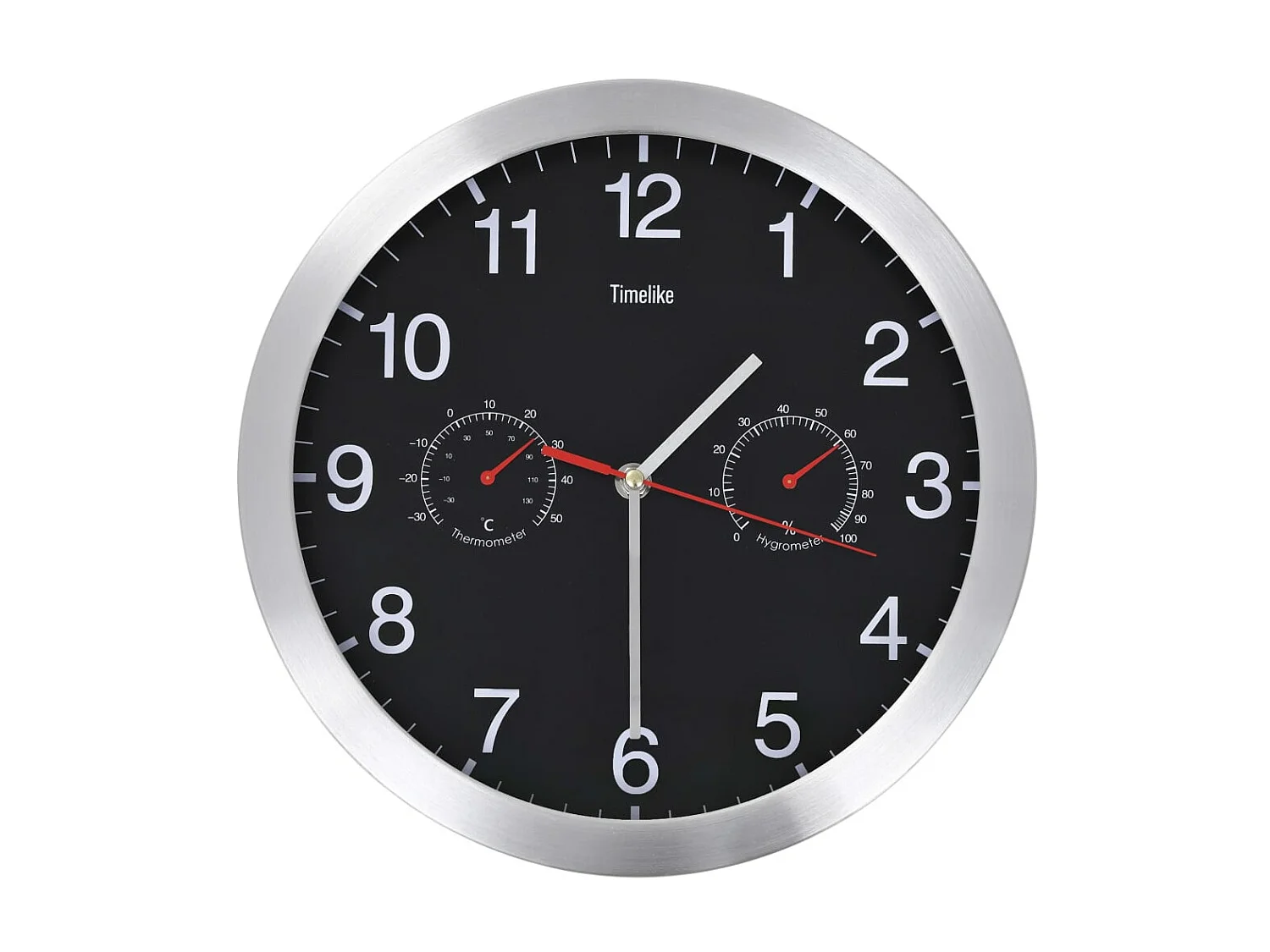 Horloge murale à quartz Hygromètre et thermomètre 30 cm Noir WVGQ7051