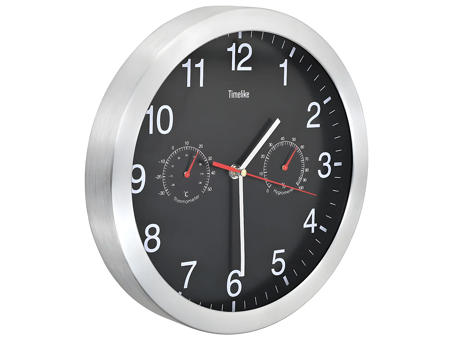 Horloge murale à quartz Hygromètre et thermomètre 30 cm Noir WVGQ7051