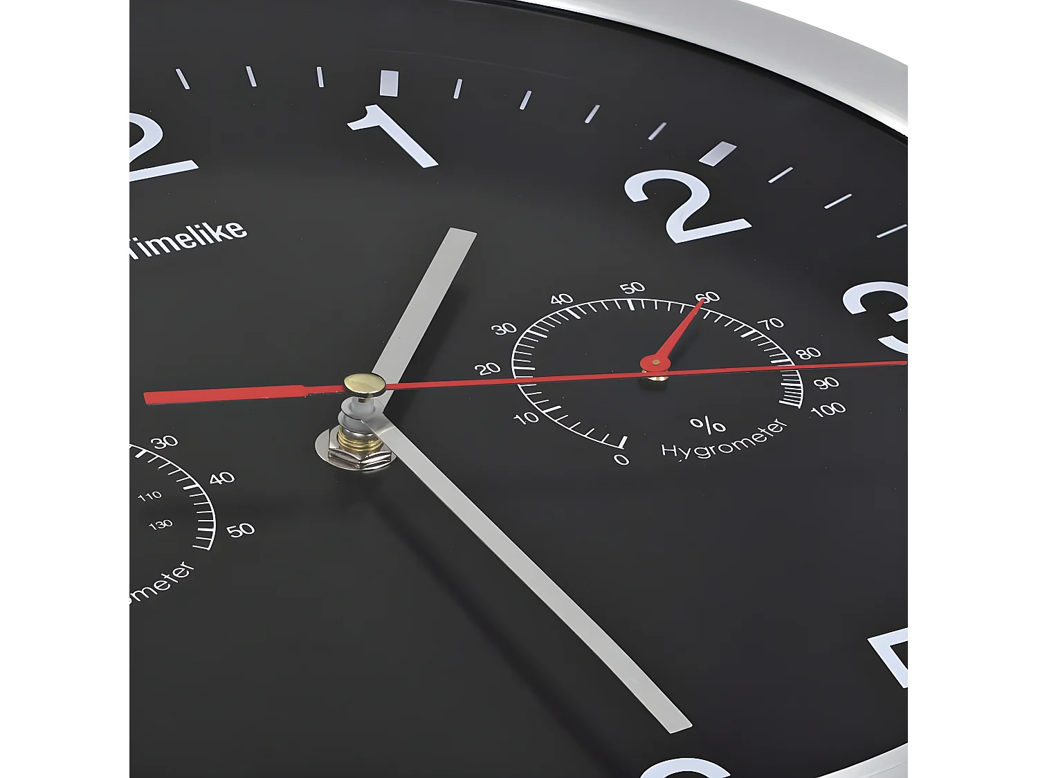 Horloge murale à quartz Hygromètre et thermomètre 30 cm Noir WVGQ7051