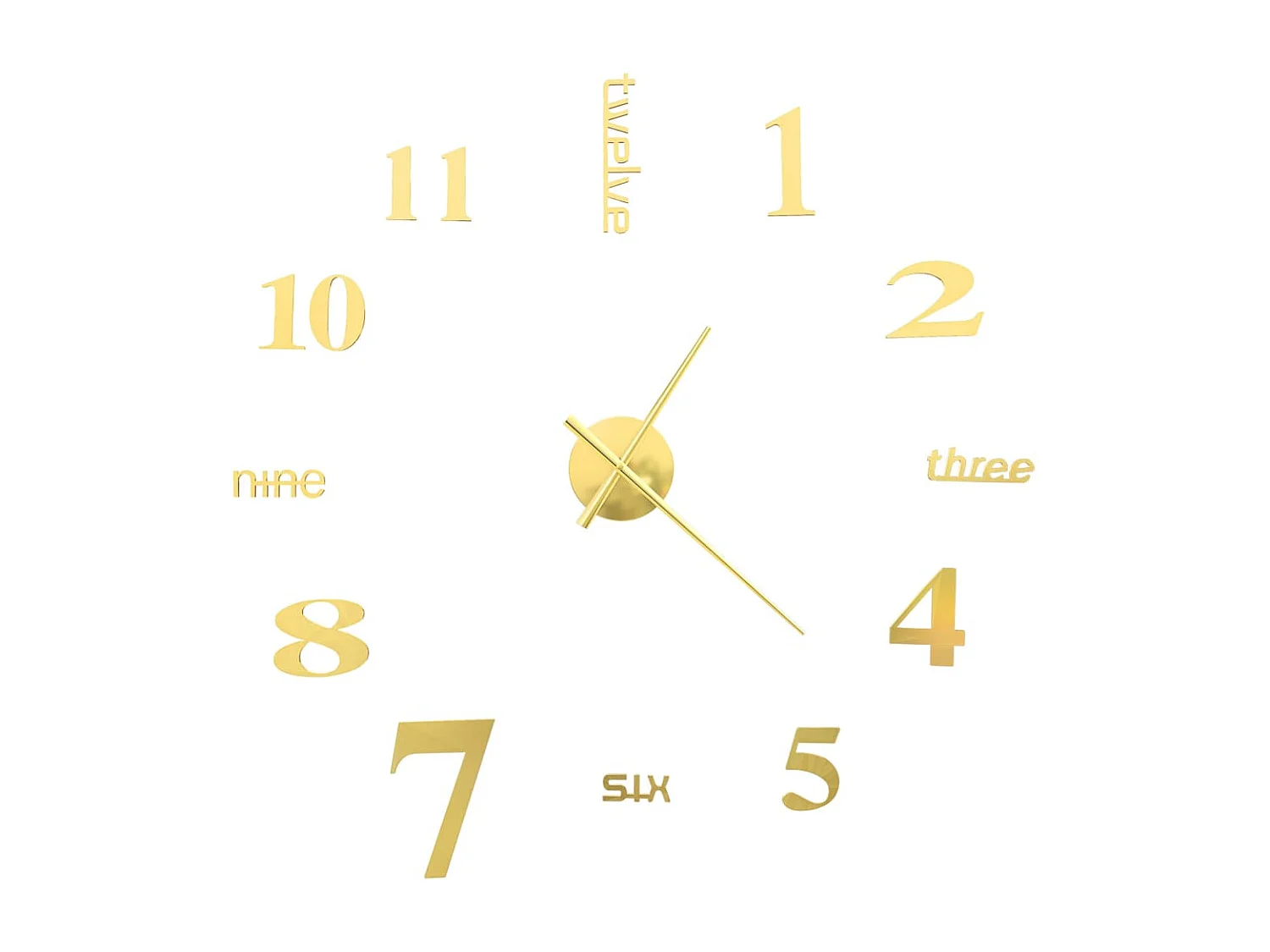 Horloge murale 3D Design moderne 100 cm XXL Doré WVGQ1511