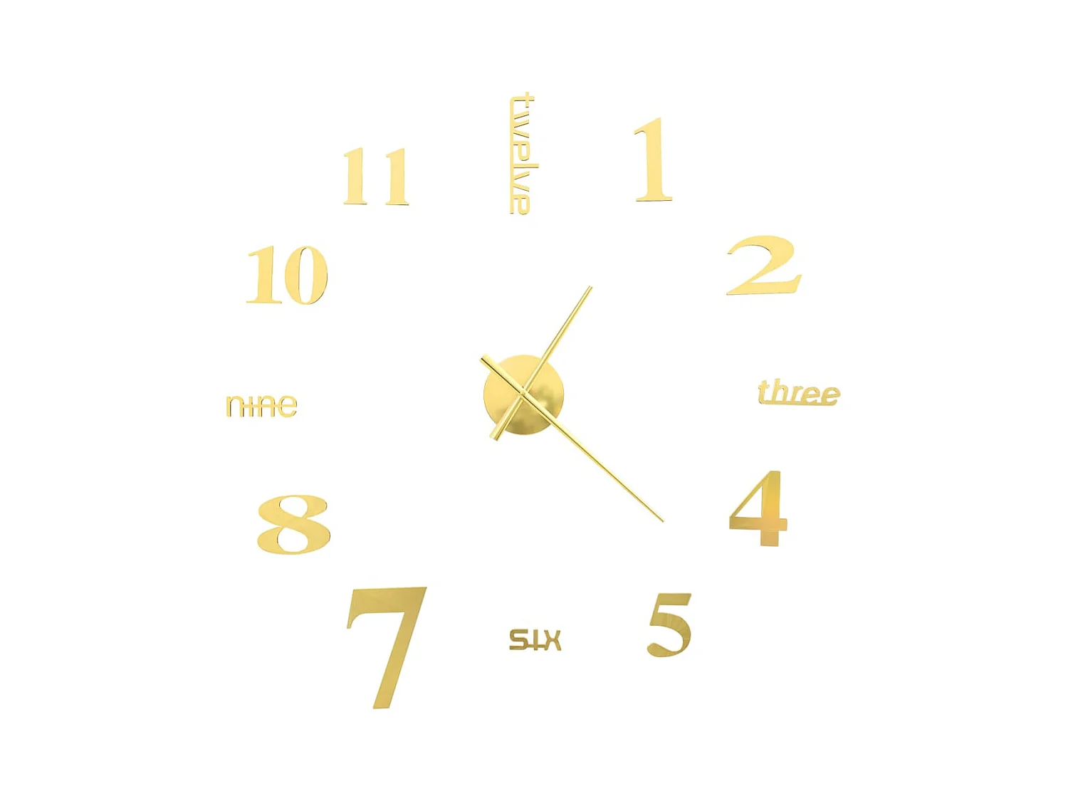 Horloge murale 3D Design moderne 100 cm XXL Doré WVGQ1511