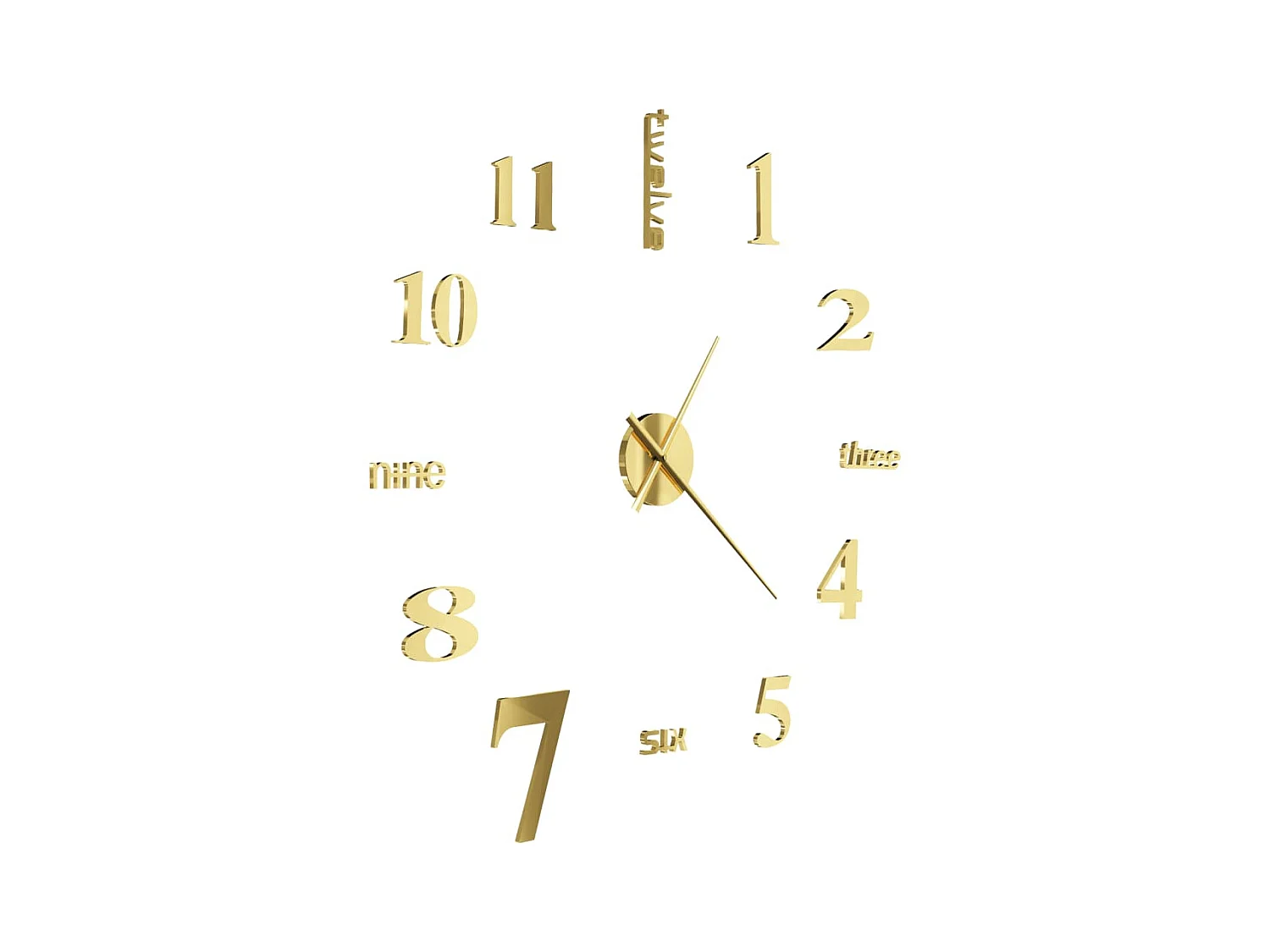 Horloge murale 3D Design moderne 100 cm XXL Doré WVGQ1511