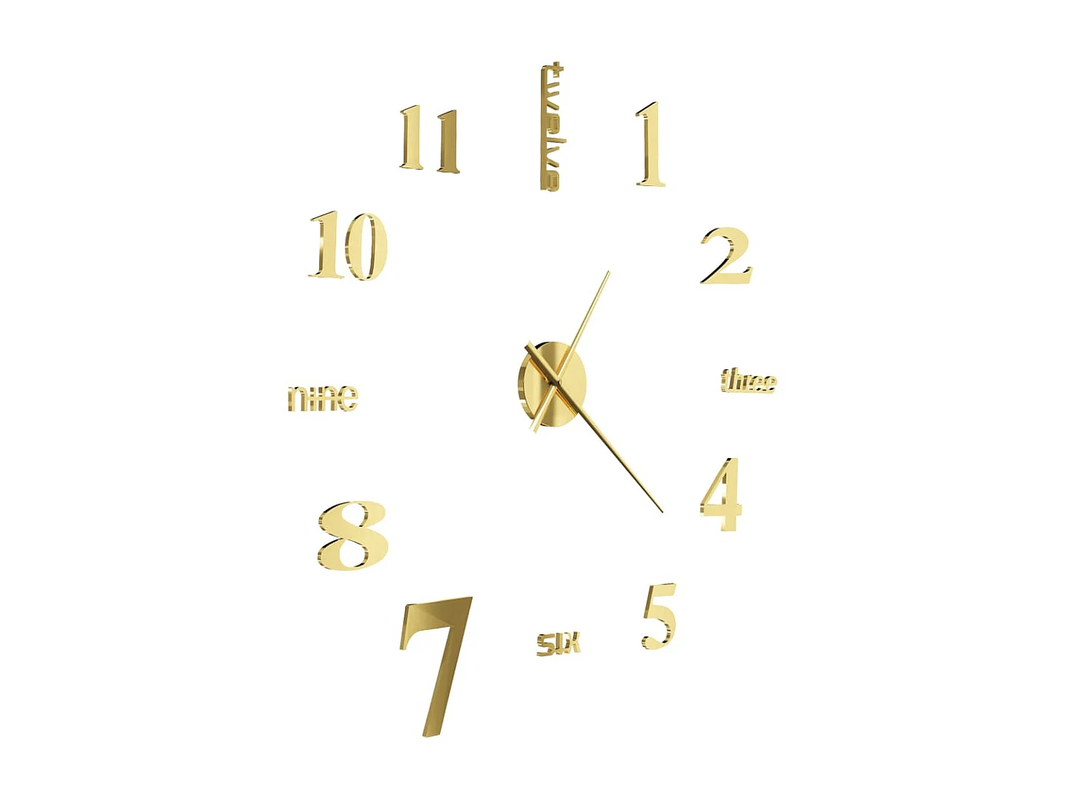 Horloge murale 3D Design moderne 100 cm XXL Doré WVGQ1511