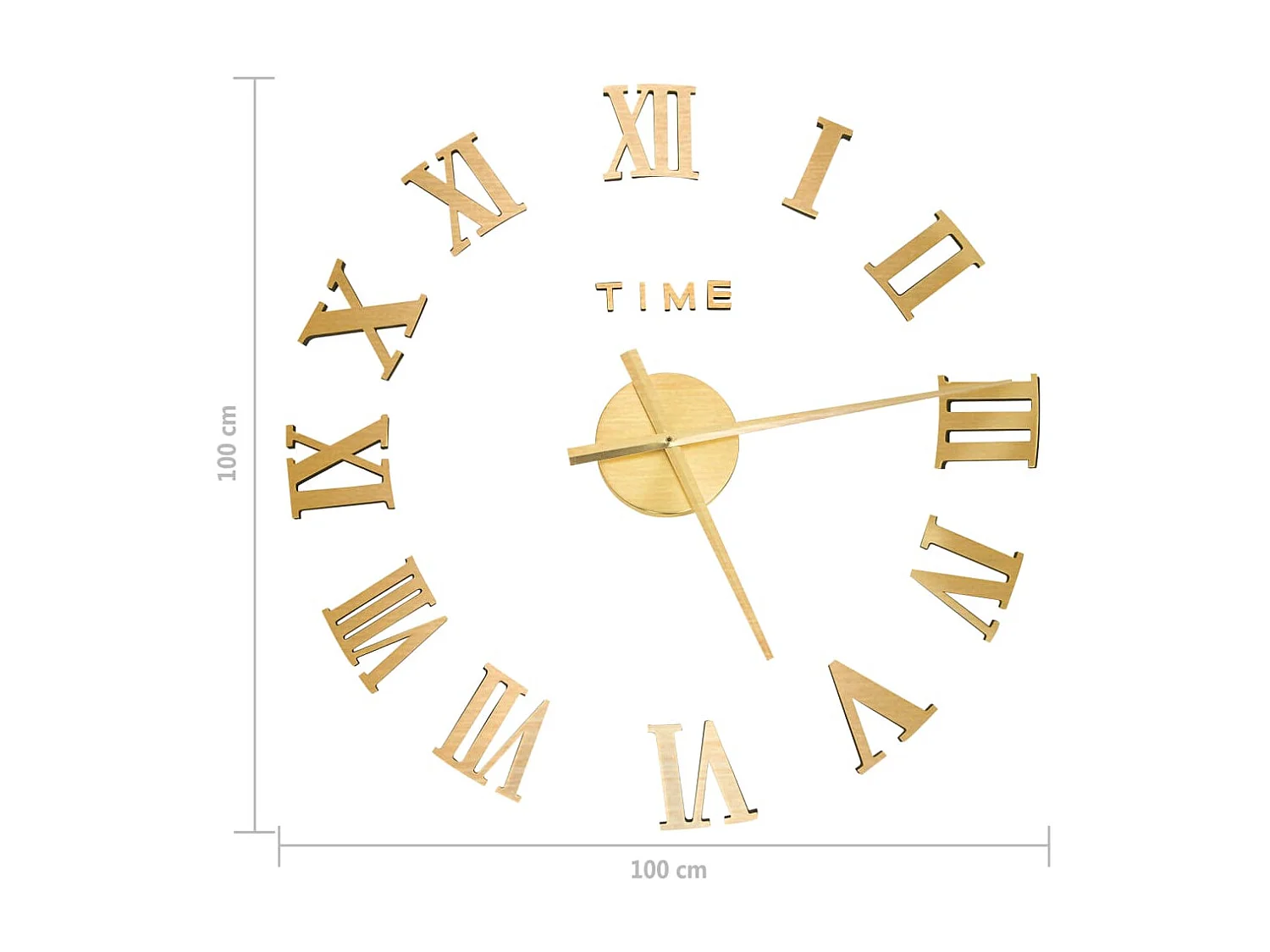 Horloge murale 3D Design moderne Doré 100 cm XXL WVGQ2135