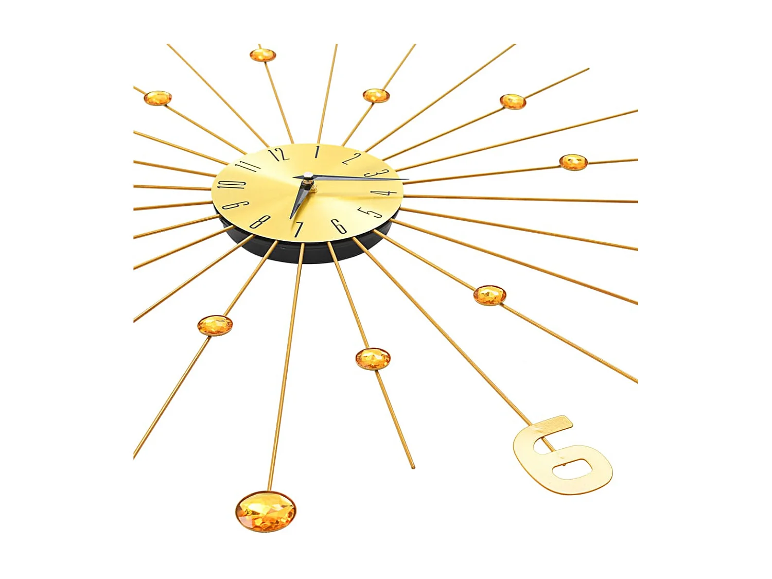 Wandklok 70 cm metaal goudkleurig NL583199